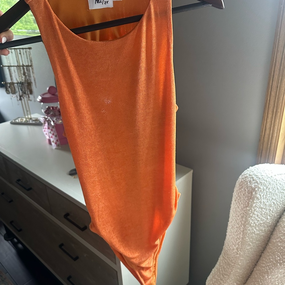 Princess Polly Asymmetrical Orange Sleeveless Tank Top
